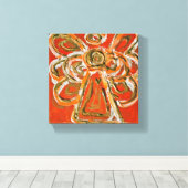 Oranje Guardian Angel Art Wrapped Canvas schildere Afdruk (Insitu (Houten vloer))