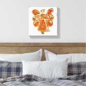 Oranje Guardian Angel Art Wrapped Canvas schildere Afdruk (Insitu (Slaapkamer))