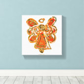 Oranje Guardian Angel Art Wrapped Canvas schildere Afdruk (Insitu (Houten vloer))