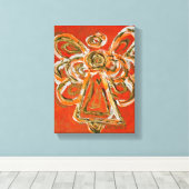 Oranje Guardian Angel Art Wrapped Canvas schildere Afdruk (Insitu (Houten vloer))