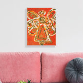 Oranje Guardian Angel Art Wrapped Canvas schildere Afdruk (Insitu (Woonkamer))