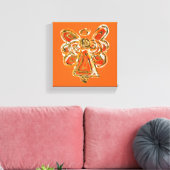 Oranje Guardian Angel Art Wrapped Canvas schildere Afdruk (Insitu (Woonkamer))