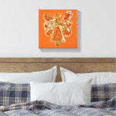Oranje Guardian Angel Art Wrapped Canvas schildere Afdruk (Insitu (Slaapkamer))
