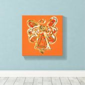 Oranje Guardian Angel Art Wrapped Canvas schildere Afdruk (Insitu (Houten vloer))