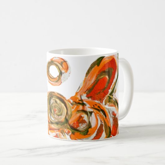 Oranje Guardian Angel Custom Art Koffie Mok Cup (Voorkant rechts)