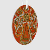 Oranje Guardian Angel Gift Holiday Ornament (voorkant)