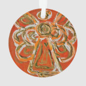Oranje Guardian Angel Gift Holiday Ornament (achterkant)
