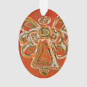 Oranje Guardian Angel Gift Holiday Ornament (achterkant)
