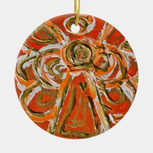 Oranje Guardian Angel Ornament Pendant (Voorkant)