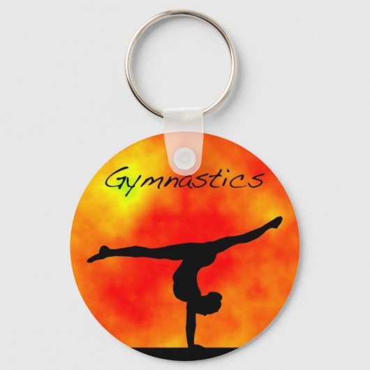 Oranje gymnastiek Sleutelhanger (Voorkant)