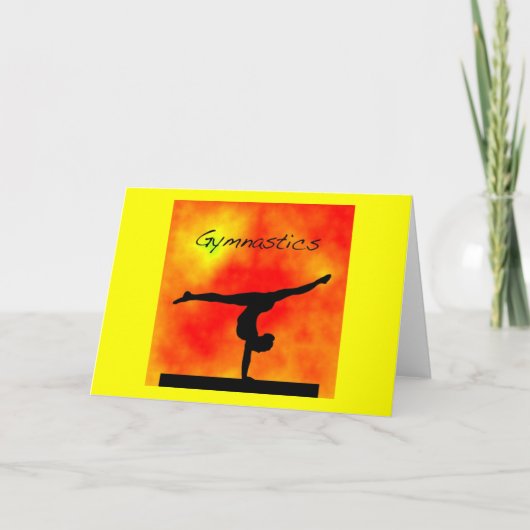 Oranje gymnastiek Wenskaart Kaart (Voorkant)