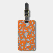 Oranje haaienpatroon bagagelabel (Voorkant verticaal)