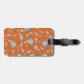 Oranje haaienpatroon bagagelabel (Achterkant horizontaal)