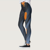 Oranje haan en blauwe achtergrond leggings (Links)