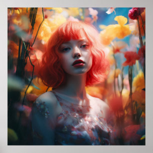 Oranje haarfee poster