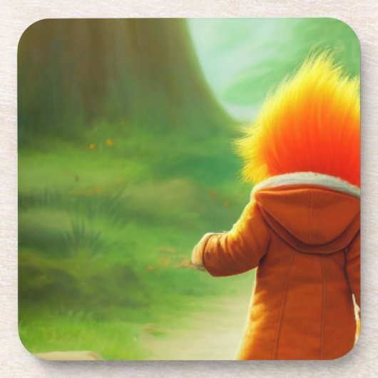 Oranje Hair Bier Onderzetter (Voorkant)