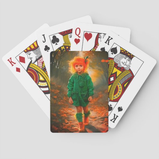 Oranje Haired Meisje Pokerkaarten (Achterkant)