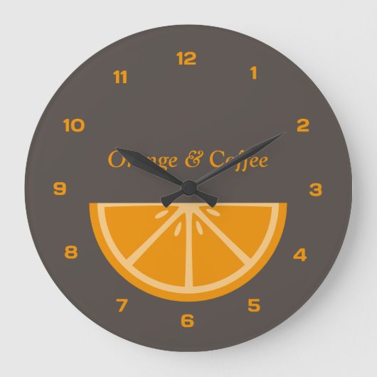 Oranje Half-Slice Klok met Getallen (Voorkant)