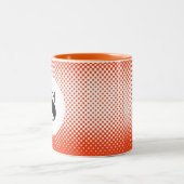 Oranje Halftone Polka Dot Pattern Cup Tweekleurige Koffiemok (Center)
