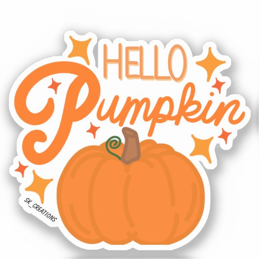 Oranje Hallo Sticker (Voorkant)