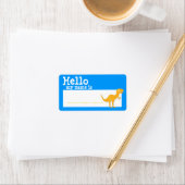 Oranje Hallo T-Rex Etiket (Insitu)