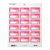 Oranje Hallo T-Rex Etiket (Full Sheet)