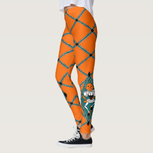  Oranje Halloween Argyle Jesters Leggings