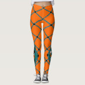  Oranje Halloween Argyle Jesters Leggings (Voorkant)