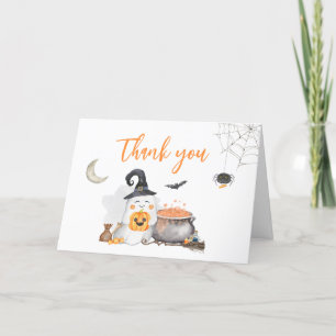 Oranje Halloween Baby is Baby shower brouwen Bedankkaart