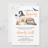 Oranje Halloween Baby is Baby shower brouwen Kaart (Voorkant)