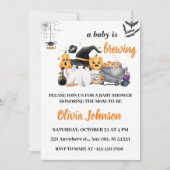 Oranje Halloween Baby is Baby shower brouwen Kaart (Voorkant)