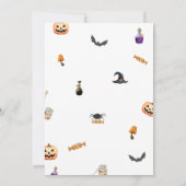 Oranje Halloween Baby is Baby shower brouwen Kaart (Achterkant)