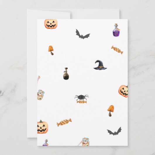 Oranje Halloween Baby is Baby shower brouwen Kaart (Achterkant)