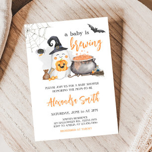 Oranje Halloween Baby is Baby shower brouwen Kaart