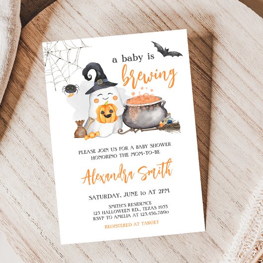 Oranje Halloween Baby is Baby shower brouwen Kaart