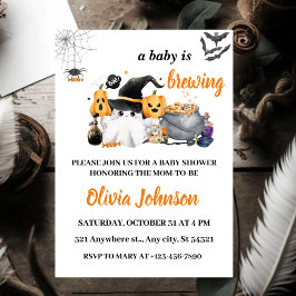 Oranje Halloween Baby is Baby shower brouwen Kaart
