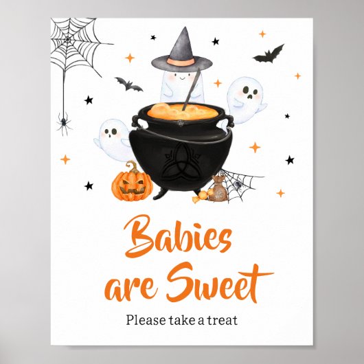 Oranje Halloween-Baby is Brouwen Baby's Zijn Zoet Poster (Voorkant)