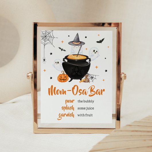 Oranje Halloween Baby is Brouwen Mama Osa Bar Poster