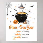 Oranje Halloween Baby is Brouwen Mama Osa Bar Poster (Voorkant)