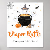 Oranje Halloween Baby is het Brouwen van Luier Raf Poster (Voorkant)