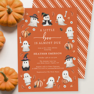 Oranje Halloween Baby Shower Kaart
