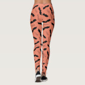 Oranje Halloween Bats Boo Spooky Leggings (Achterkant)