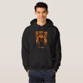 Oranje Halloween Cat Bats Hoodie (Voorkant volledig)