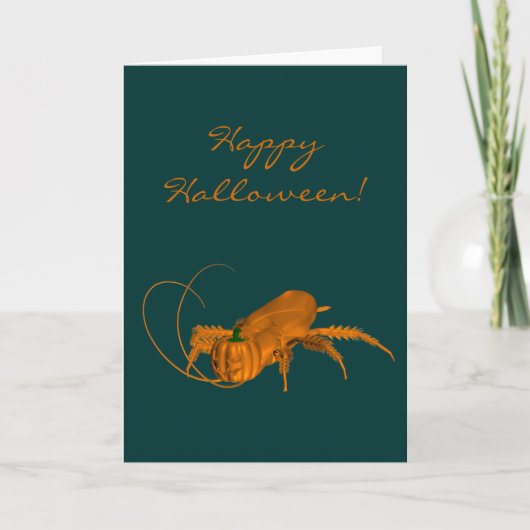 Oranje Halloween Cockroach Kaart (Voorkant)
