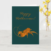 Oranje Halloween Cockroach Kaart (Gele Bloem)