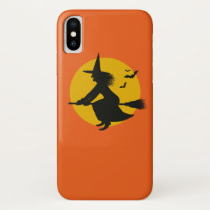 Oranje Halloween Flying Witch Telefoonhoesje Case-Mate iPhone Case