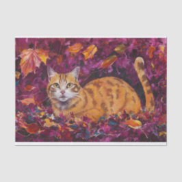 Oranje Halloween Gezellige Kat, Spookachtige Tabby Tissuepapier