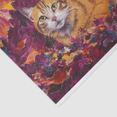 Oranje Halloween Gezellige Kat, Spooky Tabby Tissuepapier (Detail)