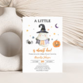Oranje Halloween Ghost Little Boo Baby shower Kaart