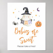Oranje Halloween Ghost Little Boo Baby's zijn zoet Poster (Voorkant)